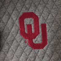 Women's Pressbox Heathered Gray/Crimson Oklahoma Sooners Magnum Quilted Quarter-Snap Pullover Jacket