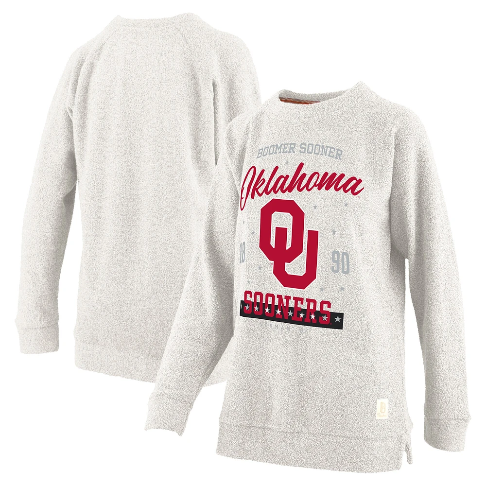 Sweat-shirt confortable en tissu éponge Cairo pour femme, grande taille, avec logo Pressbox Oatmeal des Oklahoma Sooners