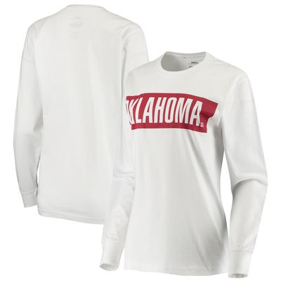 Women's Pressbox White Oklahoma Sooners Big Block Whiteout Long Sleeve T-Shirt