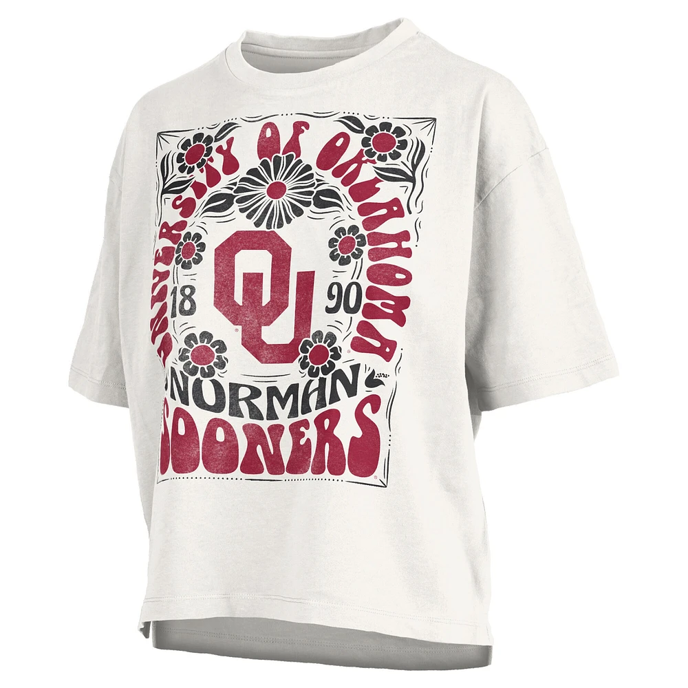 Women's Pressbox White Oklahoma Sooners Harmony Oversized T-Shirt