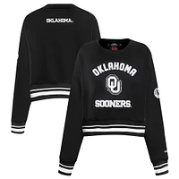 Women's Pro Standard  Black Oklahoma Sooners Pearl Cropped Pullover Sweatshirt