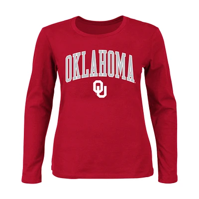 Profile Crimson Oklahoma Sooners T-shirt à manches longues et col rond pour femme