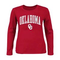 Profile Crimson Oklahoma Sooners T-shirt à manches longues et col rond pour femme