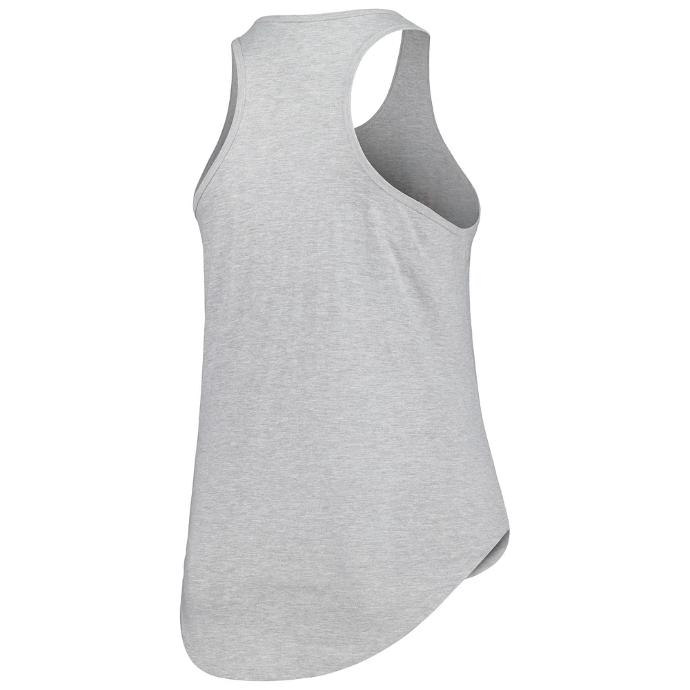 Women's Profile Heather Gray Oklahoma Sooners Arch Logo Racerback Scoop Neck Tank Top