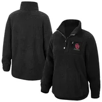 Women's Top of the World Black Oklahoma Sooners Sierra Sherpa Quarter-Snap Jacket