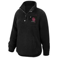 Women's Top of the World Black Oklahoma Sooners Sierra Sherpa Quarter-Snap Jacket