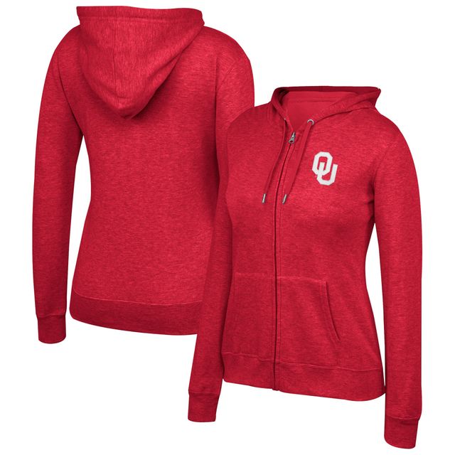 Top of the World Heather Red pour femmes Oklahoma Sooners Essential 2-Hit Full-Zip Hoodie