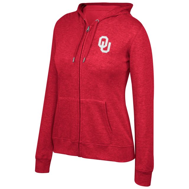 Top of the World Heather Red pour femmes Oklahoma Sooners Essential 2-Hit Full-Zip Hoodie