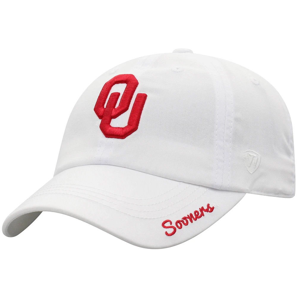 Casquette ajustable Top of the World Oklahoma Sooners blanche pour femme