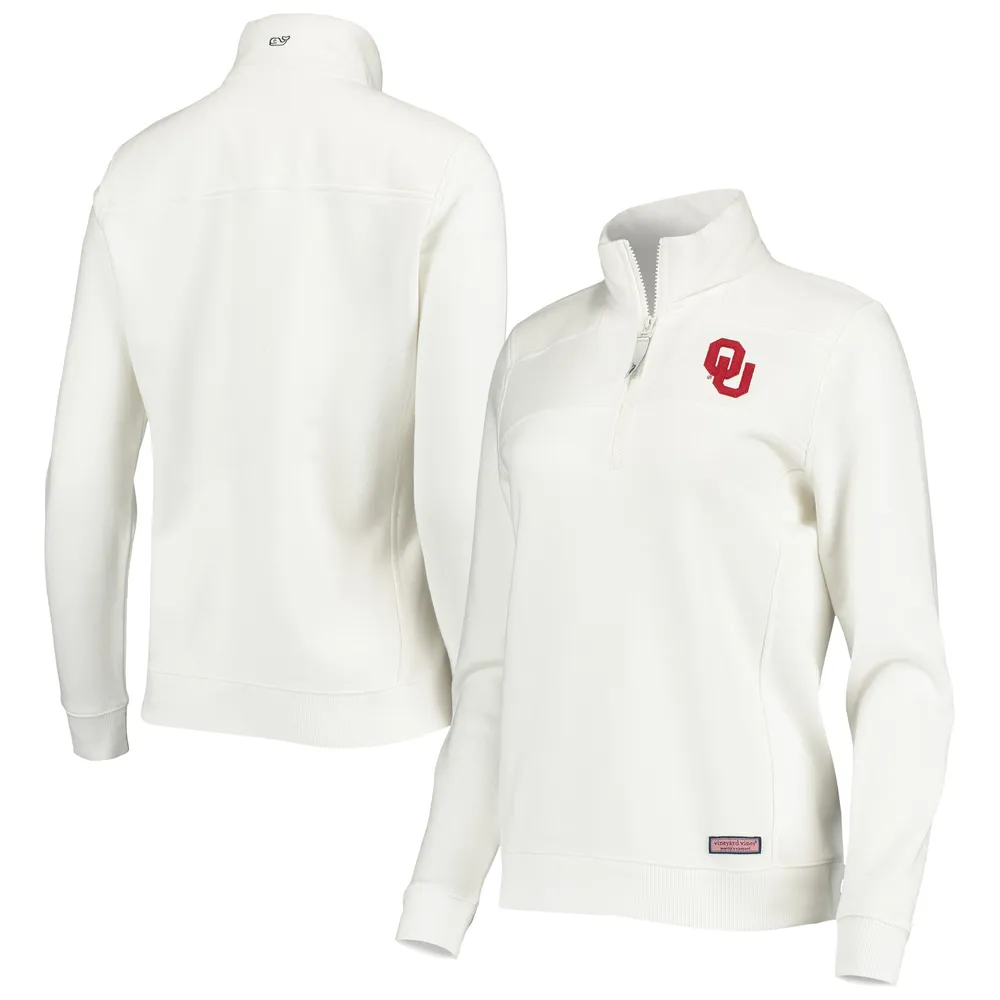 Women's Vineyard Vines White Oklahoma Sooners Shep Shirt 2.0 Quarter-Zip  Jacket