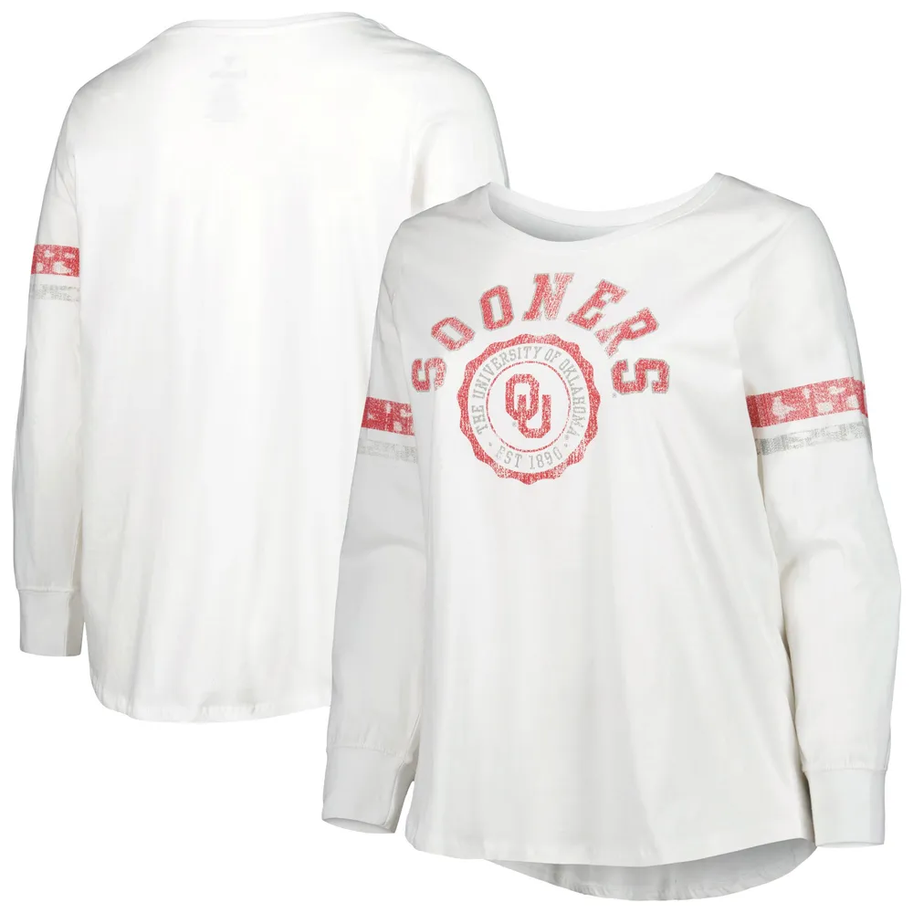 Lids Alabama Crimson Tide Women's Plus Long Sleeve Stripe V-Neck T-Shirt