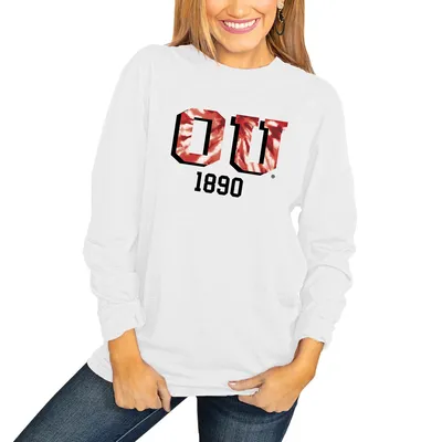 Oklahoma Sooners Women's No Time to Tie Dye Long Sleeve T-Shirt - White