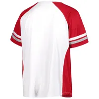 T-shirt Oklahoma Sooners femme de grande taille blanc à col cranté et rayures raglan