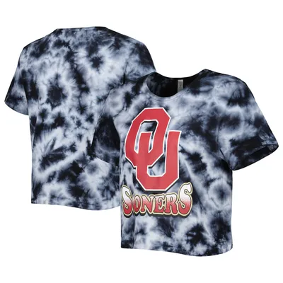 Oklahoma Sooners ZooZatz Women's Cloud-Dye Cropped T-Shirt - Black