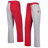 Women's ZooZatz Crimson/Gray Oklahoma Sooners Colorblock Cozy Tri-Blend Lounge Pants