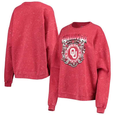 ZooZatz Crimson Oklahoma Sooners Garment Wash Oversize Vintage Pullover Sweatshirt pour femme