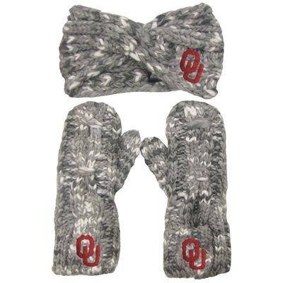 Women's ZooZatz Oklahoma Sooners Logo Marled Headband and Mitten Set