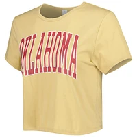 Women's ZooZatz Yellow Oklahoma Sooners Core Fashion Cropped T-Shirt