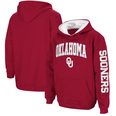 Youth Colosseum Crimson Oklahoma Sooners 2-Hit Team Pullover Hoodie