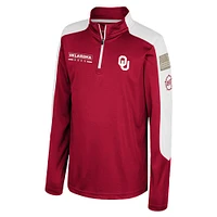 Youth Colosseum  Crimson Oklahoma Sooners OHT Military Appreciation Cyclone Quarter-Zip Windshirt