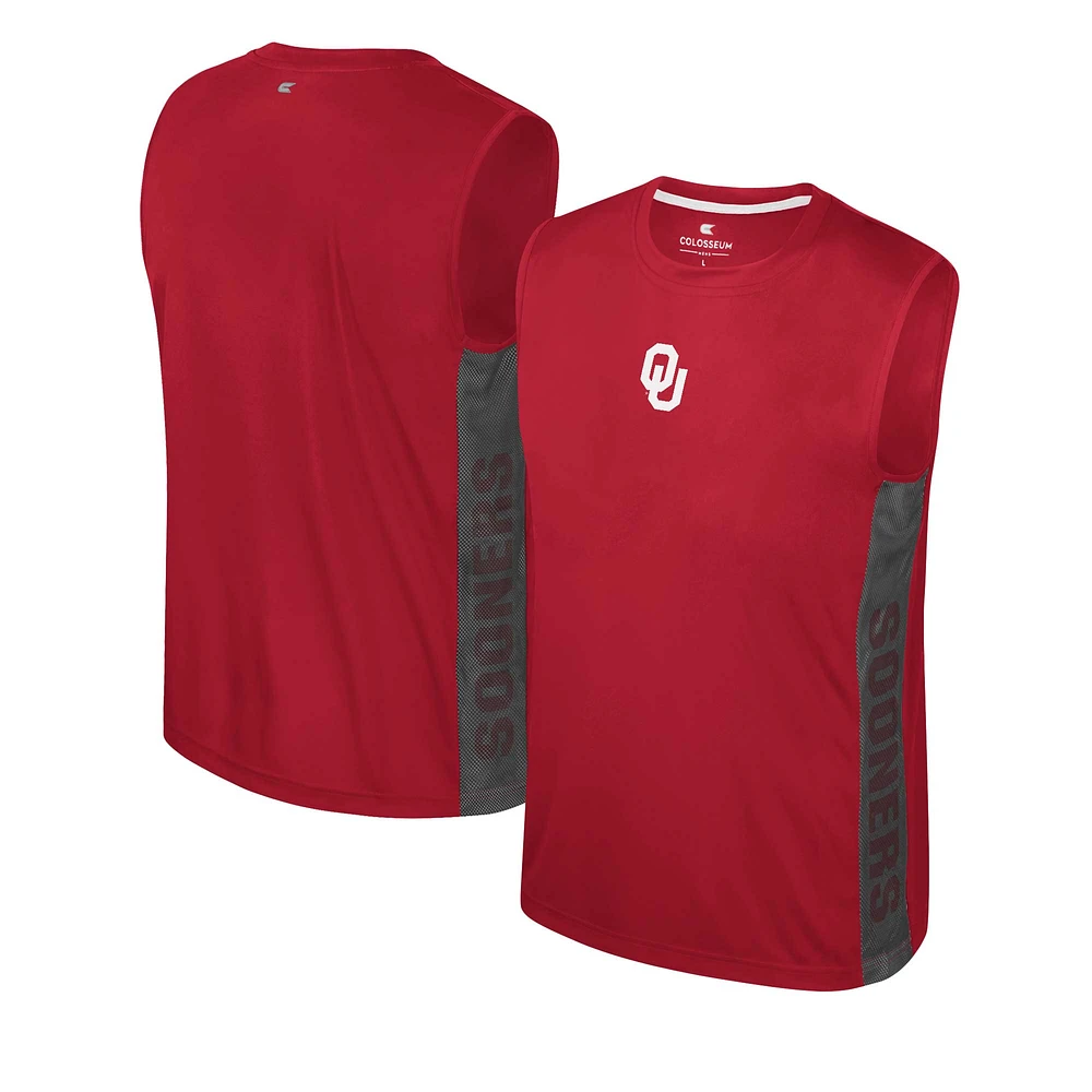 T-shirt sans manches Colosseum Crimson Oklahoma Sooners Smak Talk pour jeunes