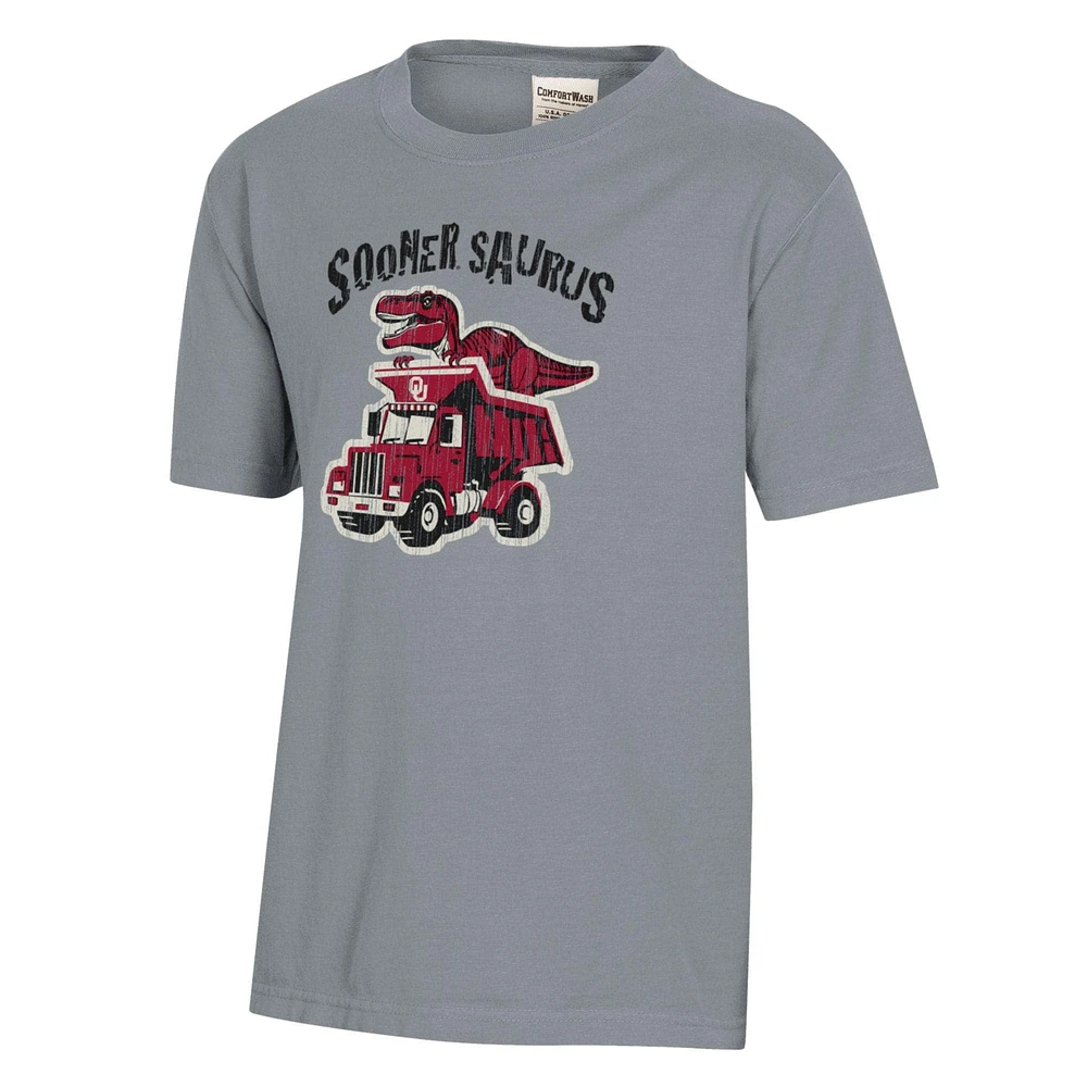 T-shirt gris ComfortWash pour jeunes Oklahoma Sooners Dino Truck