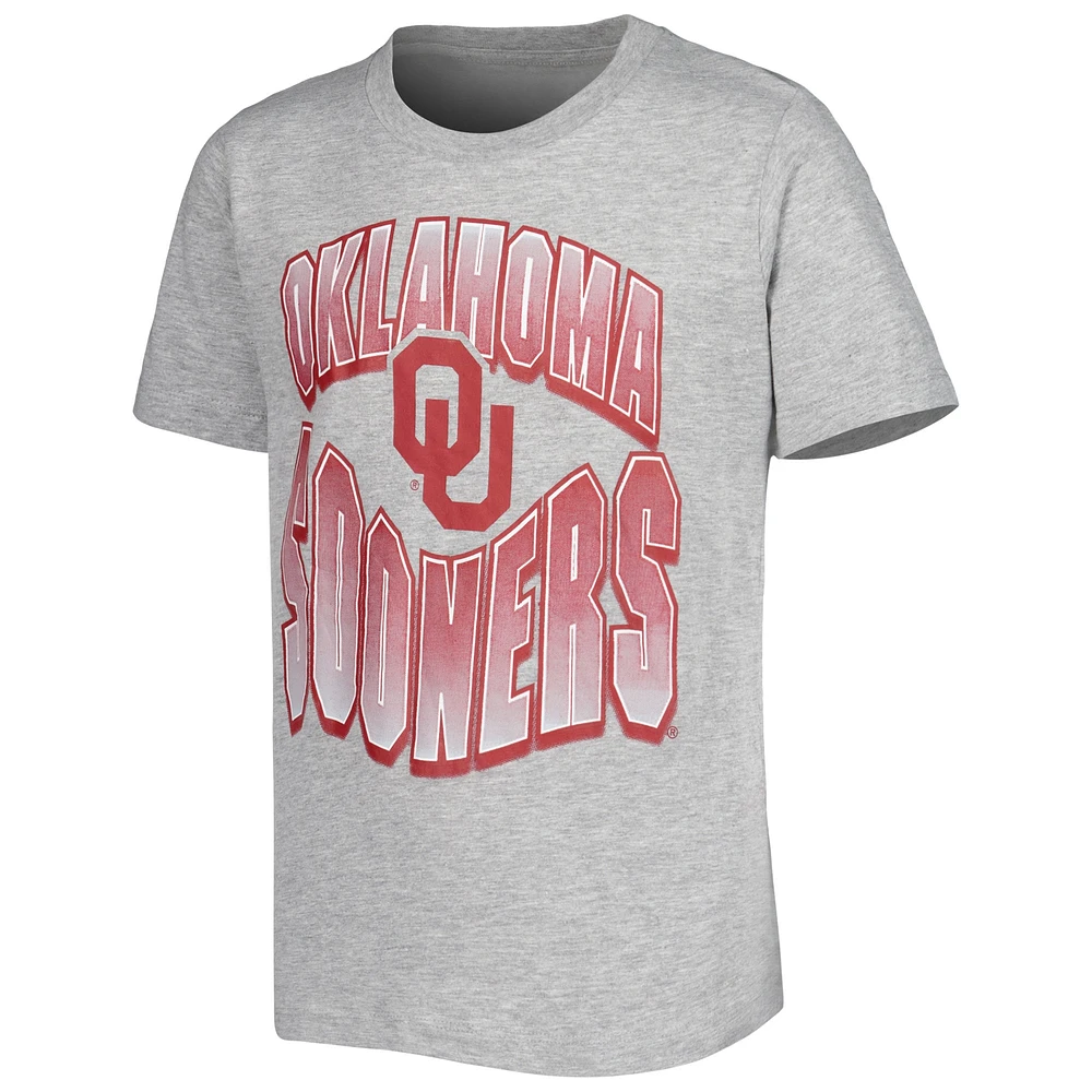 Lot de t-shirts Oklahoma Sooners Game Day pour enfant cramoisi/gris chiné