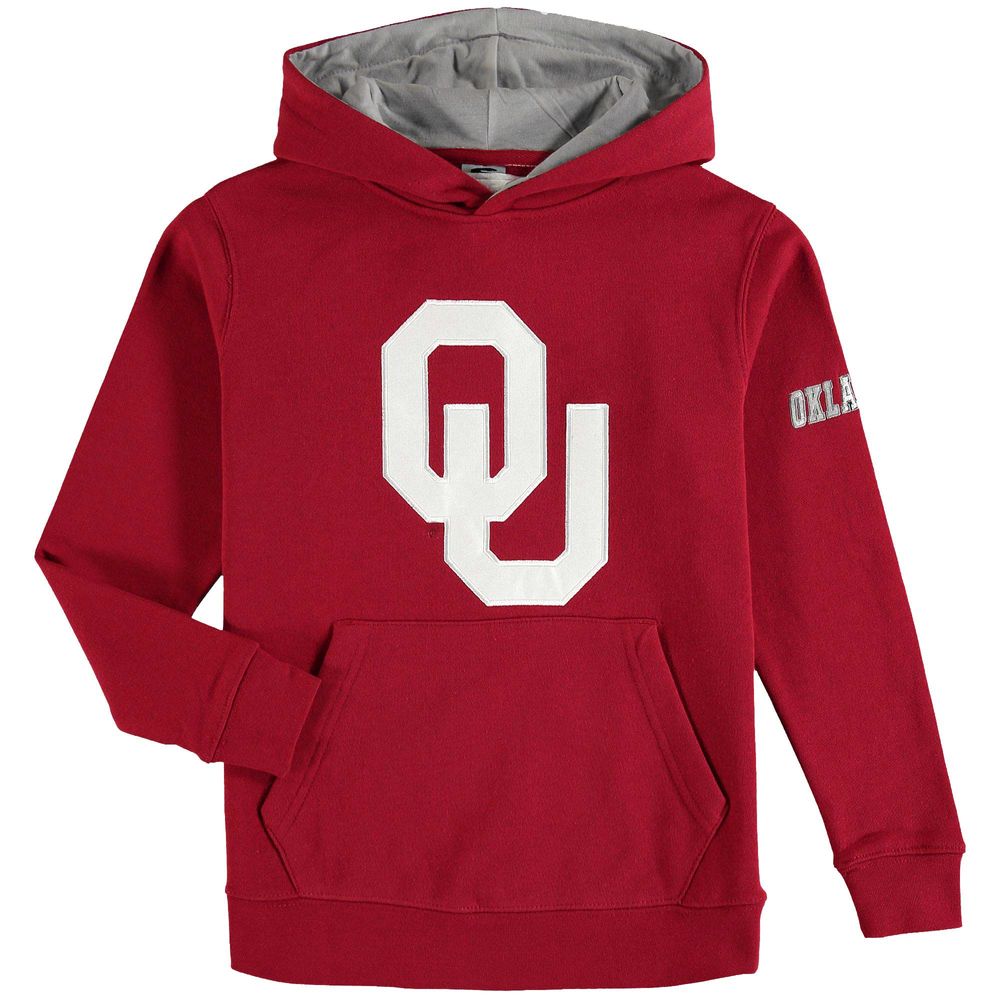 Youth Crimson Oklahoma Sooners Big Logo Pullover Hoodie