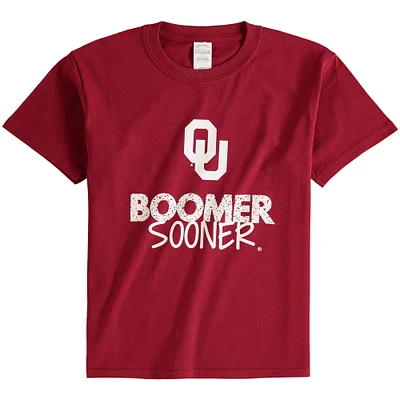 T-shirt à col rond Oklahoma Sooners cramoisi pour jeune