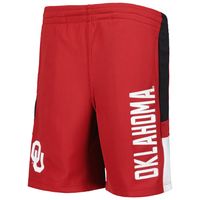 Youth Crimson Oklahoma Sooners Lateral Mesh Performance Shorts