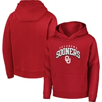 Youth Fanatics Crimson Oklahoma Sooners Stacked Arch Pullover Hoodie