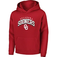 Youth Fanatics Crimson Oklahoma Sooners Stacked Arch Pullover Hoodie