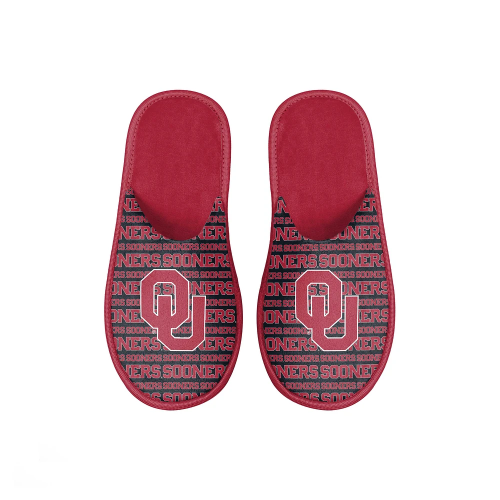 Chaussons FOCO Oklahoma Sooners Scuff Wordmark pour jeune