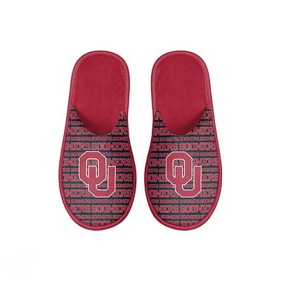 Chaussons FOCO Oklahoma Sooners Scuff Wordmark pour jeune