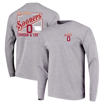 T-shirt gris à manches longues pour jeunes Oklahoma Sooners Retro Script