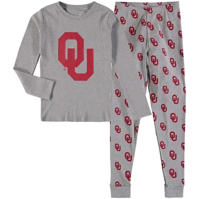 Oklahoma Sooners Youth Long Sleeve T-Shirt & Pant Sleep Set - Heathered Gray