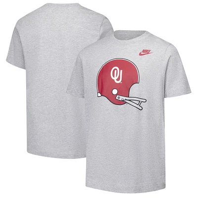 T-shirt Nike pour jeunes avec casque Oklahoma Sooners gris chiné