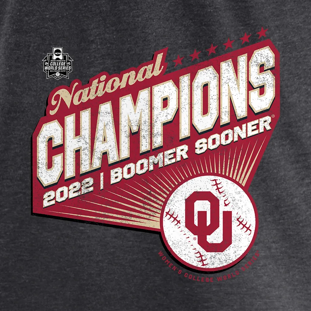 Youth Nike Heathered Gray Oklahoma Sooners 2022 NCAA Softball Women's College World Series Champions T-Shirt