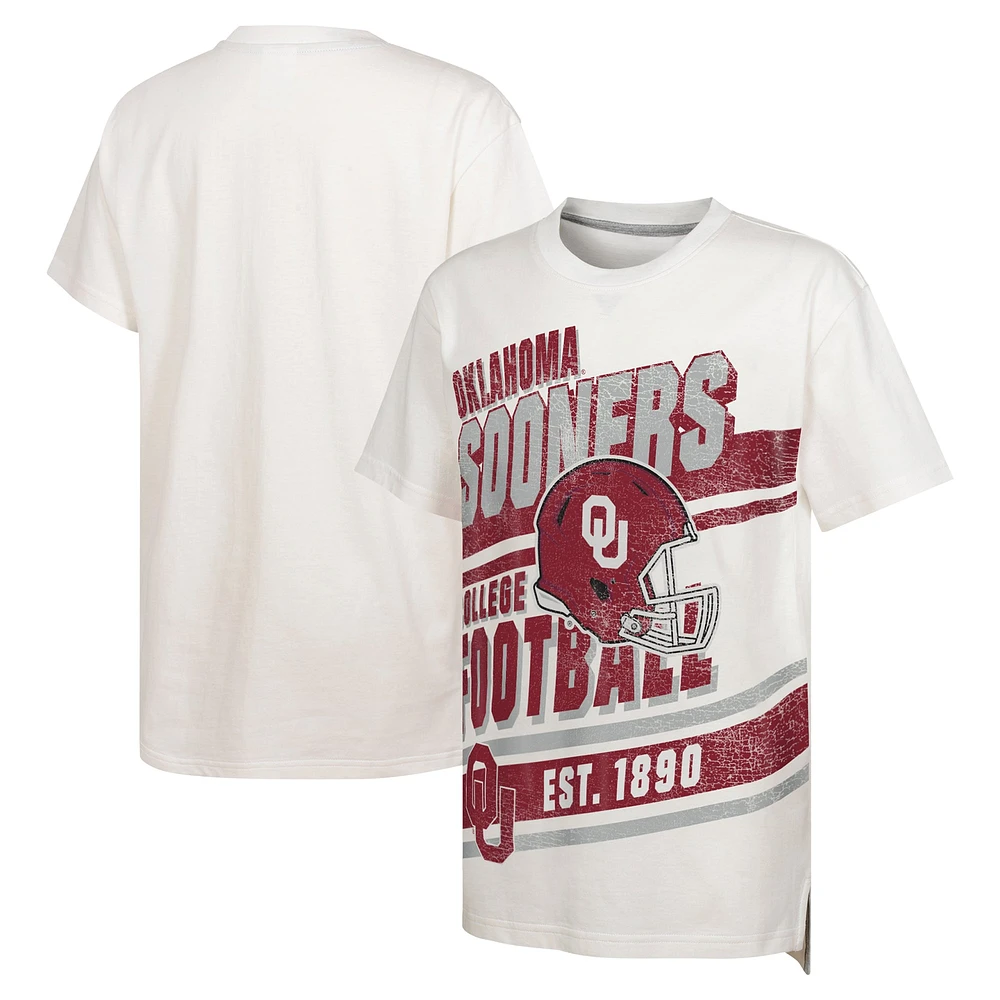 Youth Outerstuff White Oklahoma Sooners Let's Get Loud Oversized T-Shirt