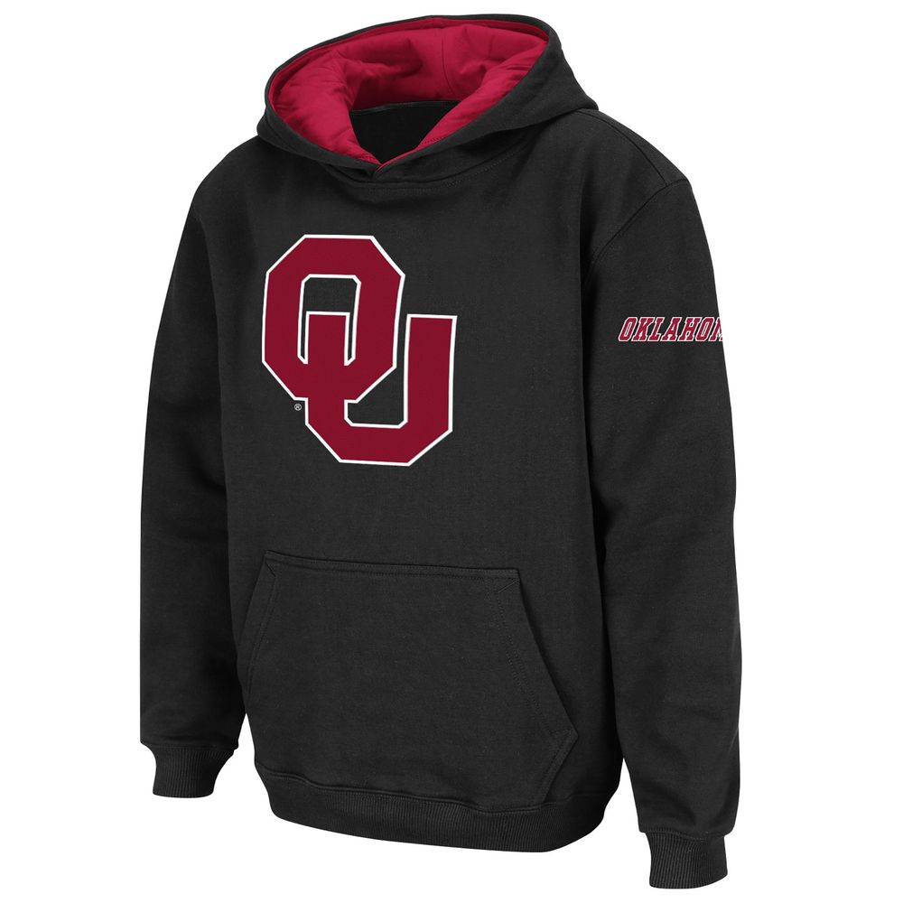 Youth Stadium Athletic Black Oklahoma Sooners Big Logo Pullover Hoodie