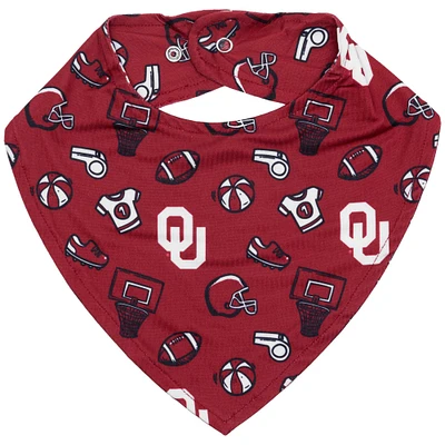 Bavoir pour bébé ZooZatz Crimson Oklahoma Sooners à imprimé intégral