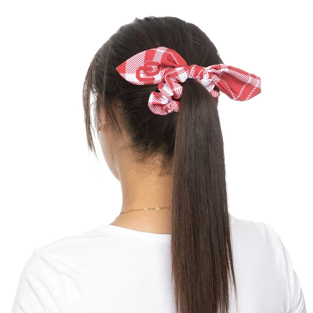 ZooZatz Oklahoma Sooners Plaid Scrunchie with Bow