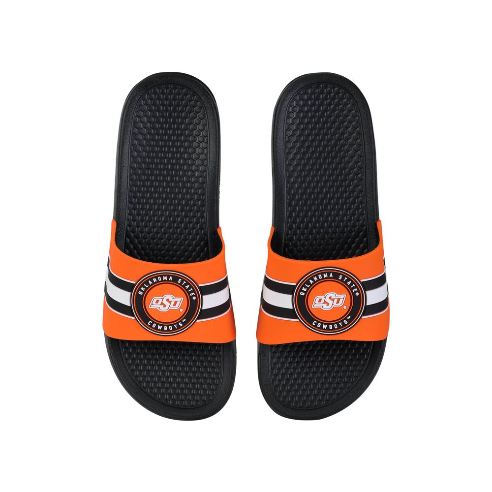 FOCO Oklahoma State Cowboys Stripe Raised Slide Sandals