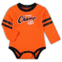 Infant Orange/Black Oklahoma State Cowboys Little Kicker Long Sleeve Bodysuit and Sweatpants Set