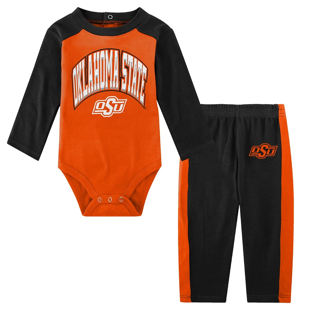 Ensemble body et pantalon à manches longues pour bébé Orange Oklahoma State Cowboys Rookie Of The Year