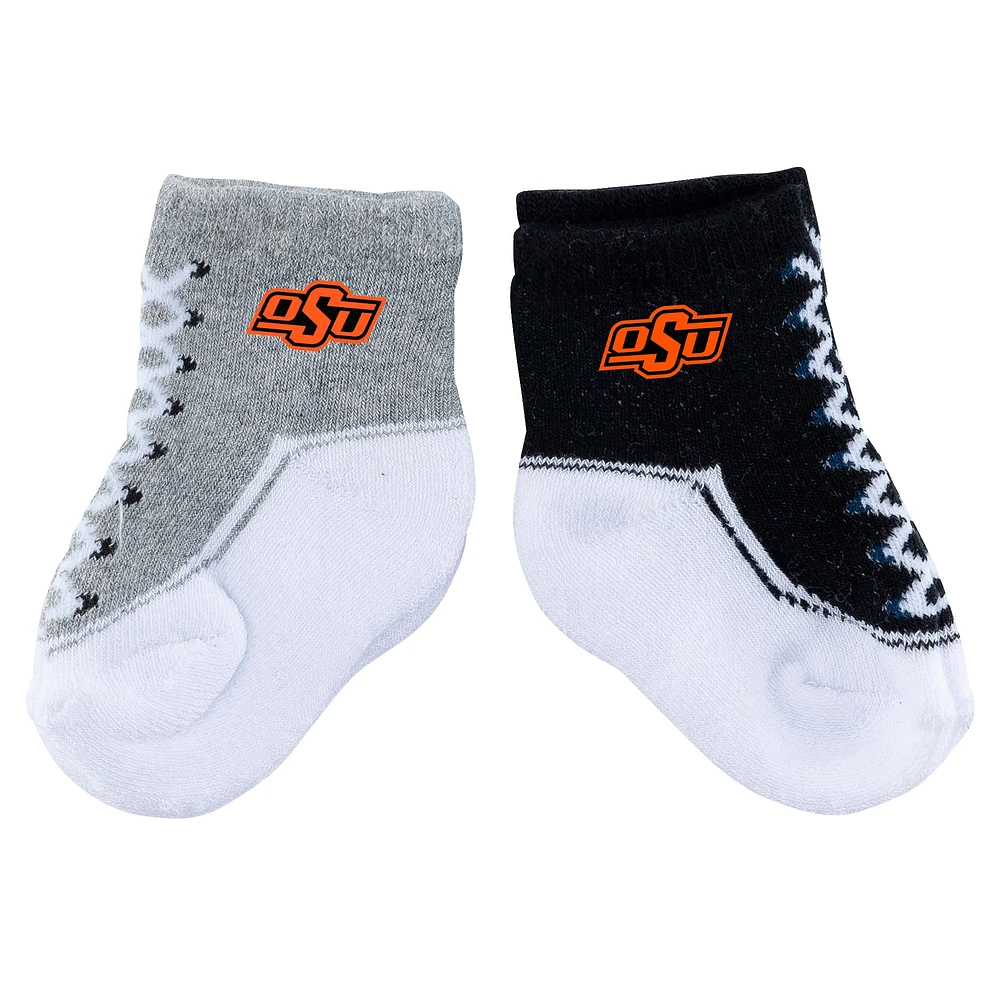 Lot de deux paires de chaussettes pour bébé ZooZatz Oklahoma State Cowboys