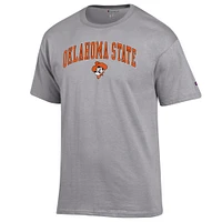T-shirt à logo Arch Over Champion Heather Grey des Oklahoma State Cowboys pour homme