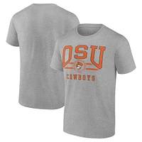 Men's Fanatics  Gray Oklahoma State Cowboys Double Stripe Fame T-Shirt