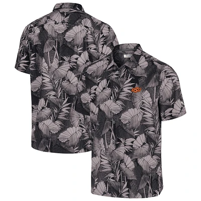 Men's Tommy Bahama  Black Oklahoma State Cowboys Coast Nuevo Fronds Camp Button-Up Top