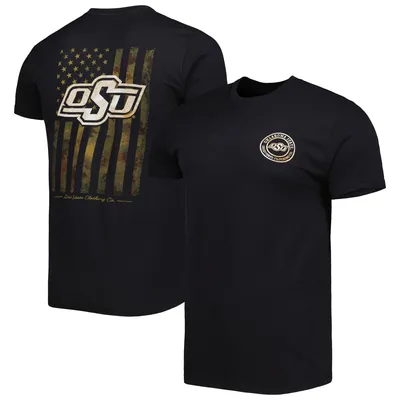 Oklahoma State Cowboys Camo Flag 2-Hit T-Shirt - Black